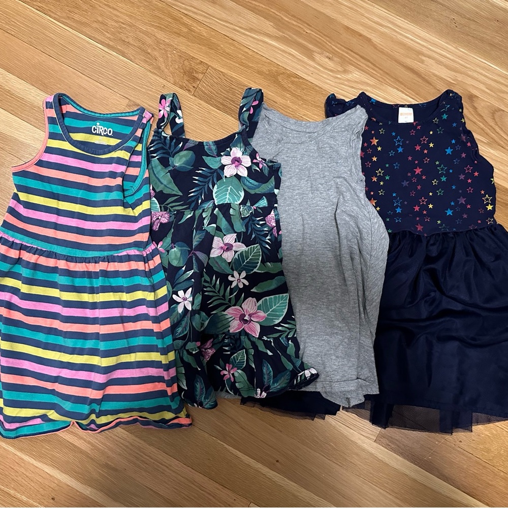 Girls 4T Summer Sleeveless Dress Bundle